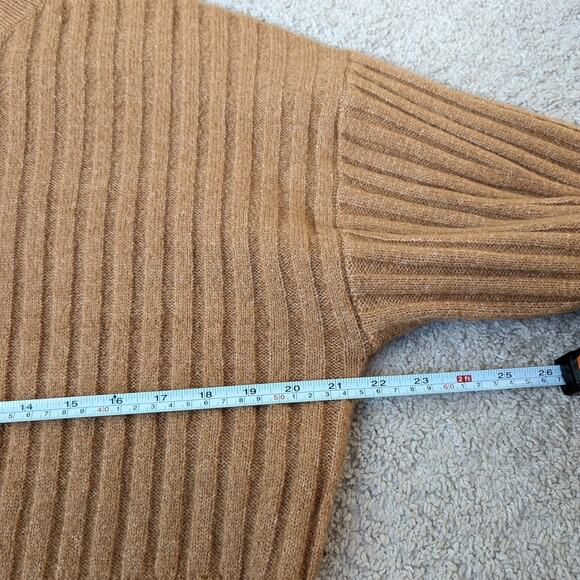 Sophie Rue Tan Ribbed Knit Crewneck Lond Sleeve Jumper Sweater, size XS - Picture 5 of 7